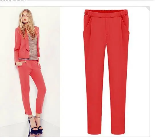 Slim Elegant Colorful Women's Pencil Pants Plus Size Ladies Causal Harem Pants Trousers Girls Clothing J2511 6