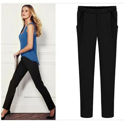 Slim Elegant Colorful Women's Pencil Pants Plus Size Ladies Causal Harem Pants Trousers Girls Clothing J2511 7