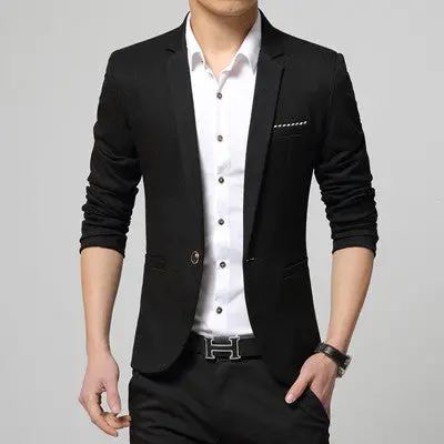 Slim Fit Business Jacket Cottonblazer Jacket Single Button Casual Suit Jacketcoatsuite 1