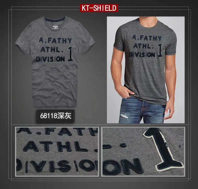 Slim-Fit Cotton Men’s T-Shirt – Embroidered Short-Sleeve Casual Tee