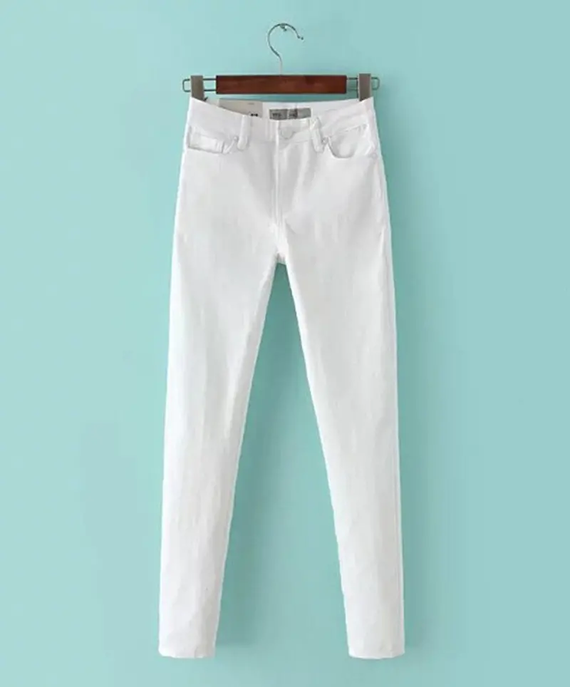 Slim-Fit Mid-Rise Denim Pencil Jeans in Classic Washes: Black, Gray, and White