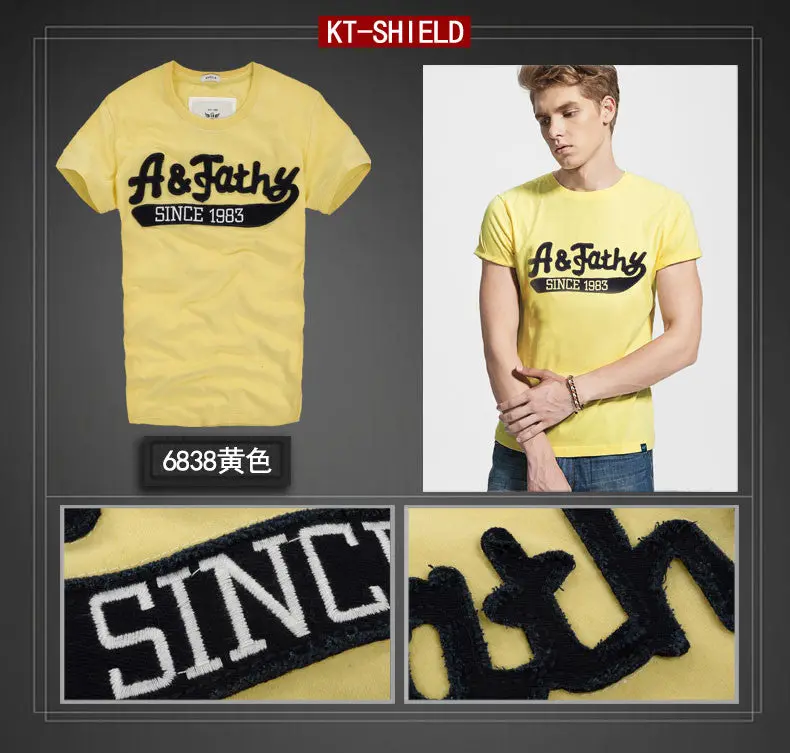 Slim-Fit Short-Sleeve Cotton T-Shirt for Men – Embroidered Casual Tee