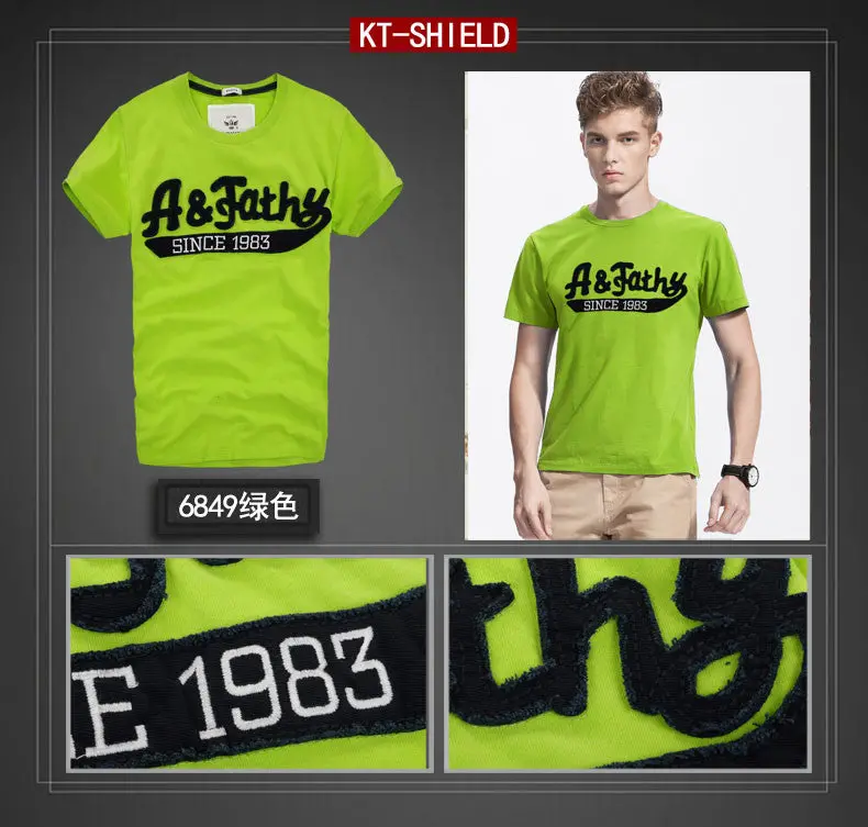Slim-Fit Short-Sleeve Cotton T-Shirt for Men – Embroidered Casual Tee