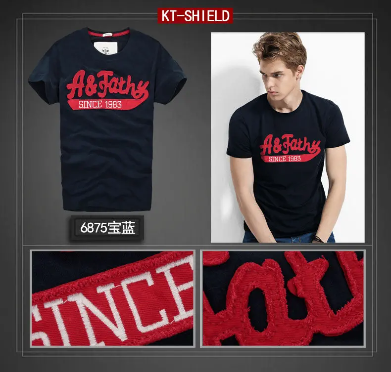 Slim-Fit Short-Sleeve Cotton T-Shirt for Men – Embroidered Casual Tee
