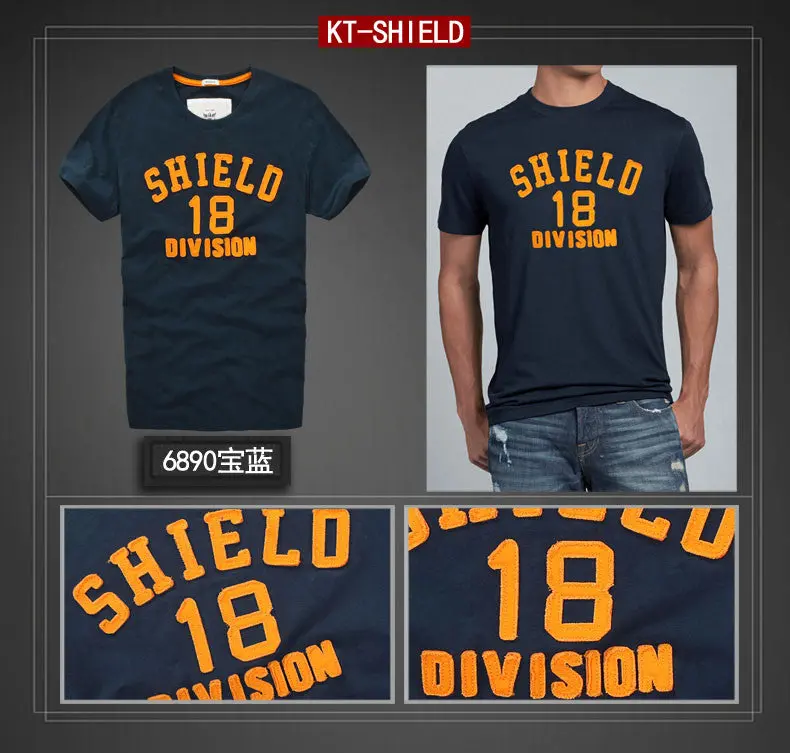 Slim-Fit Short-Sleeve Cotton T-Shirt for Men – Embroidered Casual Tee