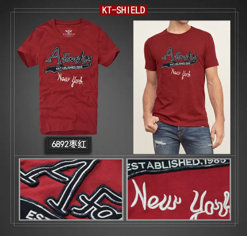 Slim-Fit Short-Sleeve Cotton T-Shirt for Men – Embroidered Casual Tee