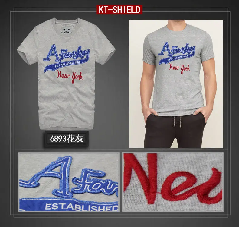 Slim-Fit Short-Sleeve Cotton T-Shirt for Men – Embroidered Casual Tee