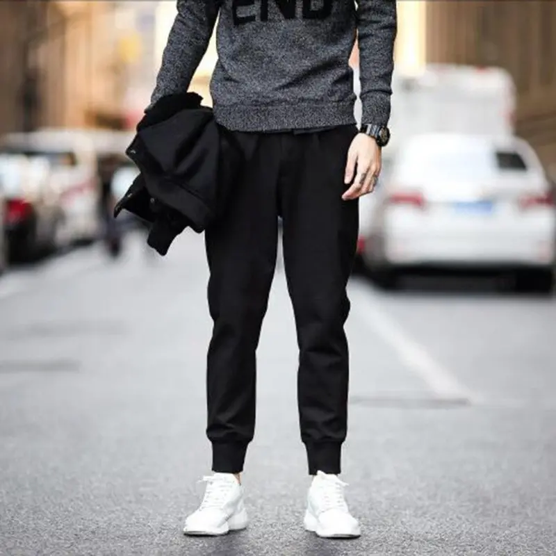 Slim Fit Soft Sweatpants Pantship Hop Casual Clothes Clothing Popular Street Black Pencil Pants Style 1