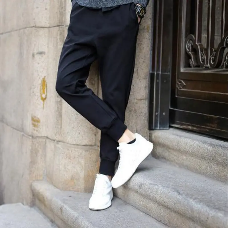 Slim Fit Soft Sweatpants Pantship Hop Casual Clothes Clothing Popular Street Black Pencil Pants Style 3