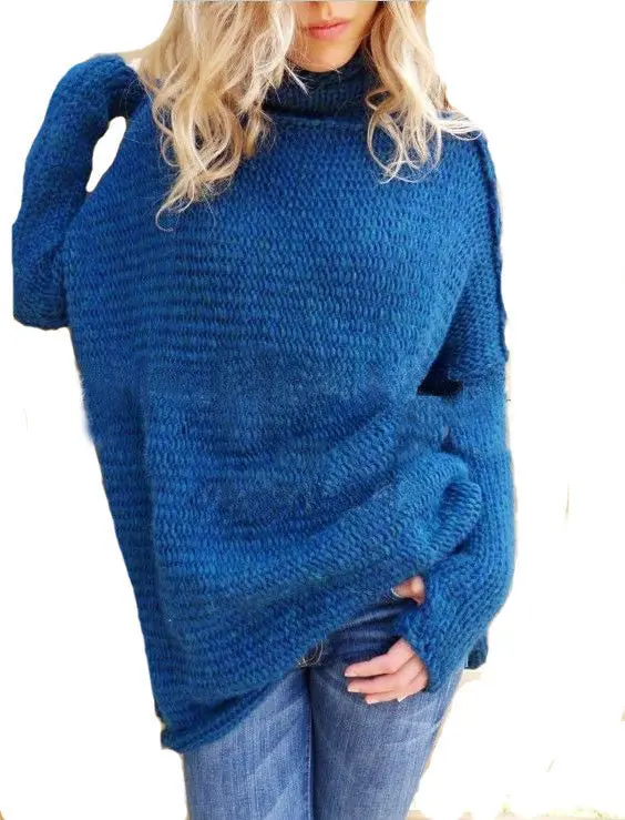 Slim-Fit Turtleneck Sweater for Women – Warm, Long-Length Layering Top in Four Versatile Colors