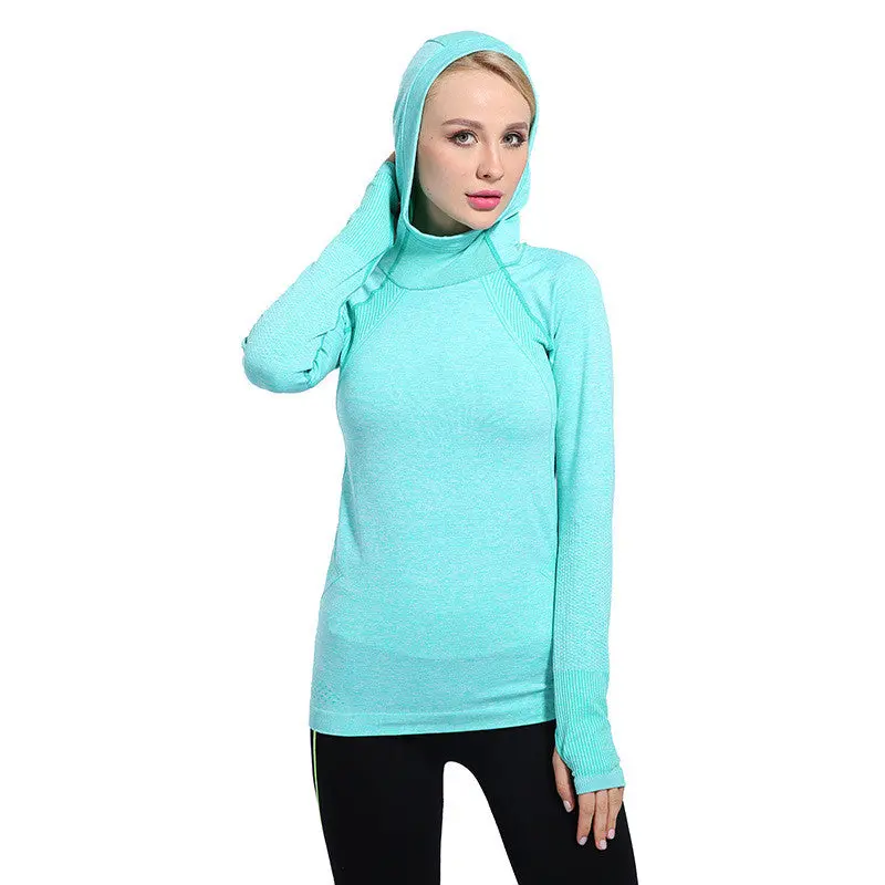 Slim Stretch Sportwear Sweatshirt With Hood Long Sleeve Women Tops Casual Outwear Sport Tracksuit For Women 1