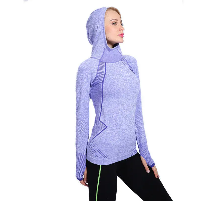 Slim Stretch Sportwear Sweatshirt With Hood Long Sleeve Women Tops Casual Outwear Sport Tracksuit For Women 10