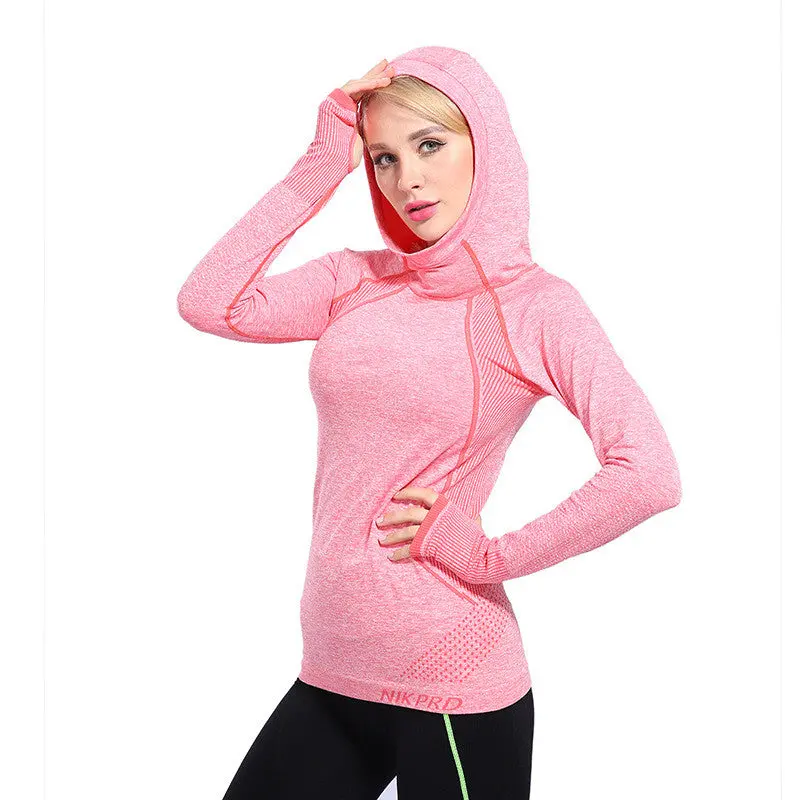 Slim Stretch Sportwear Sweatshirt With Hood Long Sleeve Women Tops Casual Outwear Sport Tracksuit For Women 6