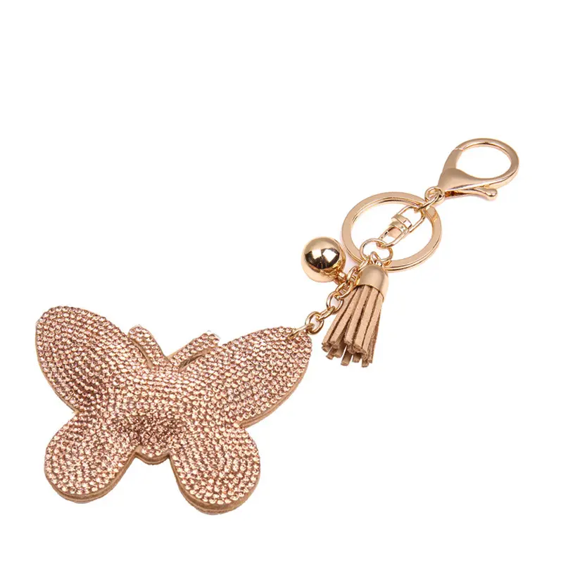 Small Pendant Rhinestone Tassel Keychain Women Bag Handbag Key Ring Car Key Holder Feida 1