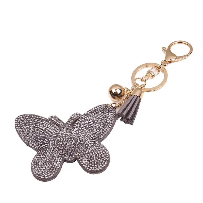 Small Pendant Rhinestone Tassel Keychain Women Bag Handbag Key Ring Car Key Holder Feida 2