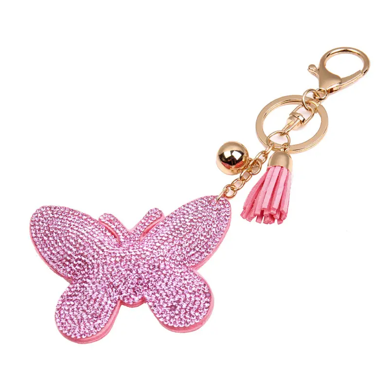 Small Pendant Rhinestone Tassel Keychain Women Bag Handbag Key Ring Car Key Holder Feida 3