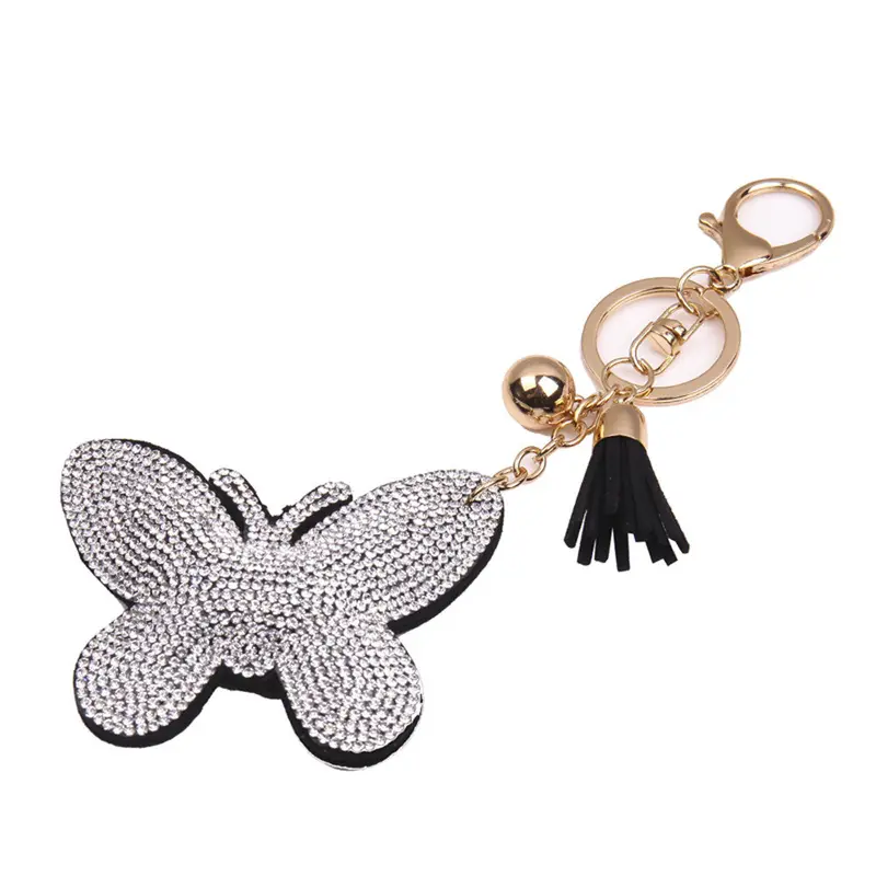 Small Pendant Rhinestone Tassel Keychain Women Bag Handbag Key Ring Car Key Holder Feida 4