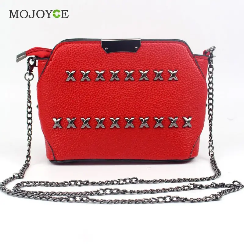 Small Women Messenger Bags Chain Rivet Leather Handbags Women Bag Crossbody Bags Handbags Women Famous Brands Bolsa Feminina 5