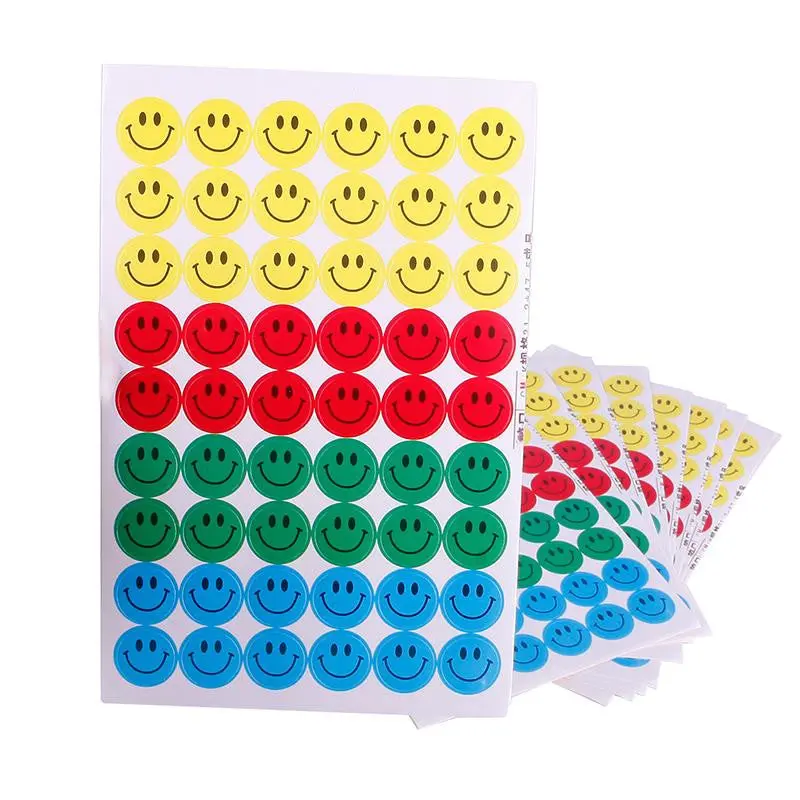 Smile Pattern Stickers Children Reward Stickers Round Yellow Smiley Face Stickers 69699 1