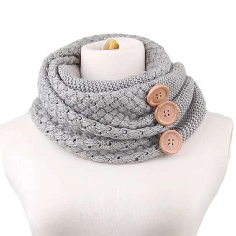 Soft Cosy Scarf Women Warm Two Circle Cable Knit Cowl Neck Scarf Cachecol Warm Knit Luxury Scarf 1