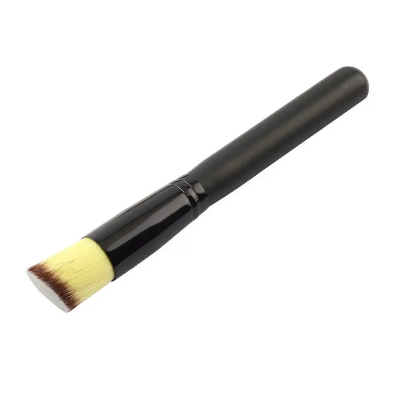 Soft Kabuki Makeup Brush Cosmetic Flat Angled Top Brushes Face Nose Powder Tool Aluminum Ferrule + Wooden Handle 1