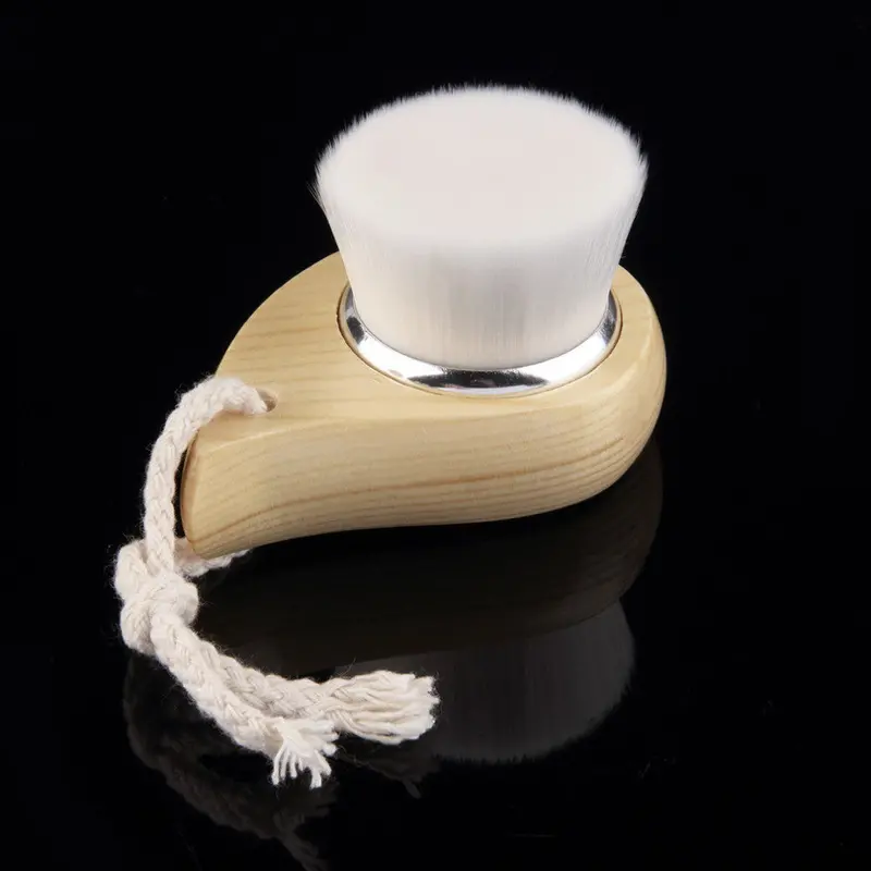 Soft Mild Fiber Face Clean Deep Cleansing Wash Pore Facial Care Brush Wood 1