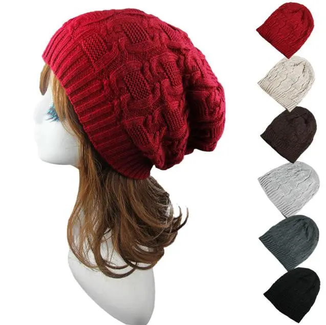 Soft Slouchy Knitting Beanie Cap Warm Hat 1