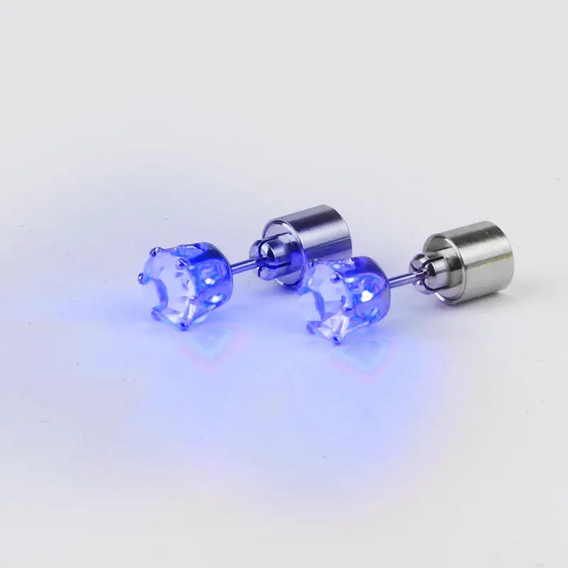 Sold Charm Led Earring Light Up Crown Glowing Crystal Stainless Ear Drop Ear Stud Earring Dance Party Jewelry 1