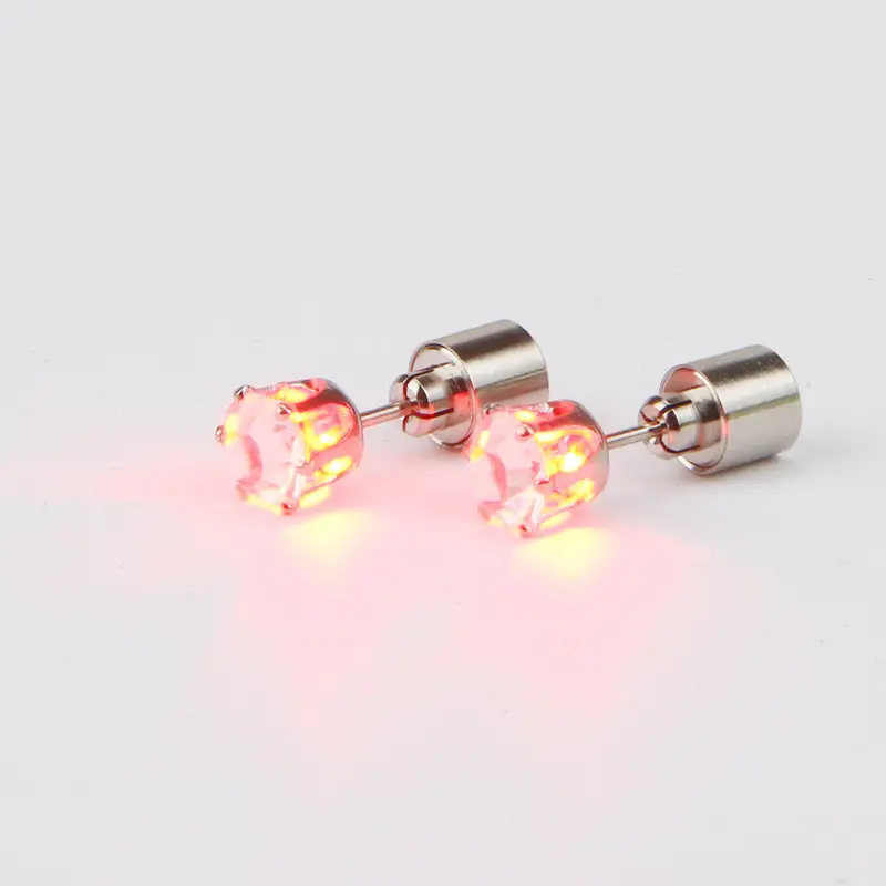 Sold Charm Led Earring Light Up Crown Glowing Crystal Stainless Ear Drop Ear Stud Earring Dance Party Jewelry 4