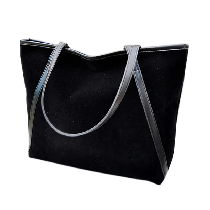 Solid Simple Leather Suede Larger Capacity Women Bag Messenger 1