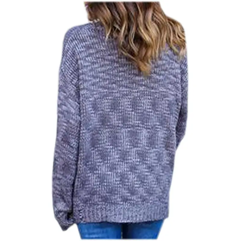 Solid Slim Fit Pullovers Knitted Sweater With Grey Black Hem Hole Tops Plus Size Knittwear Lx090 3