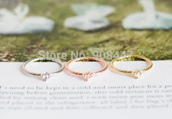 Solitary Cz Knuckle Rings,Rhinestone Crystal Water Drop Rings,Cubic Zirconia Ring 1