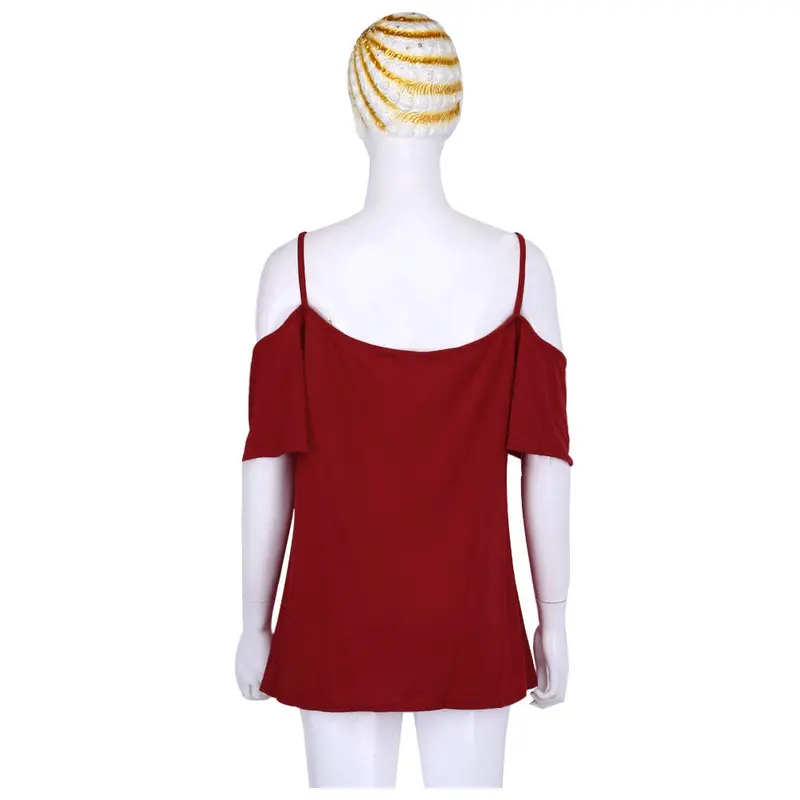 Spaghetti Strap Women Shirts Crop Top Off Shoulder Tops Camisa Femme Loose Casual Camisas Mujer Blouses Cropped Feminino 7