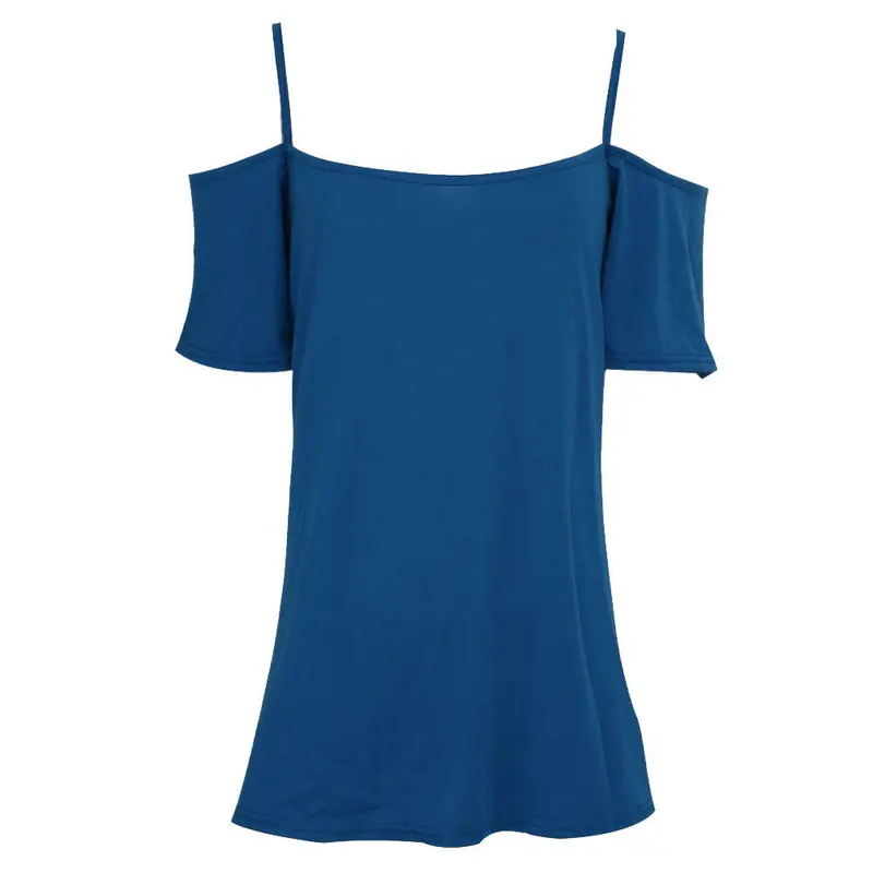 Spaghetti Strap Women Shirts Crop Top Off Shoulder Tops Camisa Femme Loose Casual Camisas Mujer Blouses Cropped Feminino 8