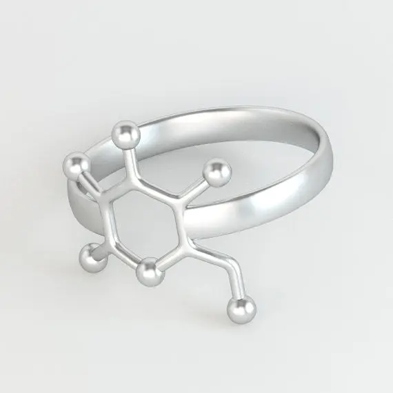 Special Valentine Gifts Gold And Silver Plated Glucose Sugar Molecule Ring Chemistry Jewelry Science Jewelry R159 1
