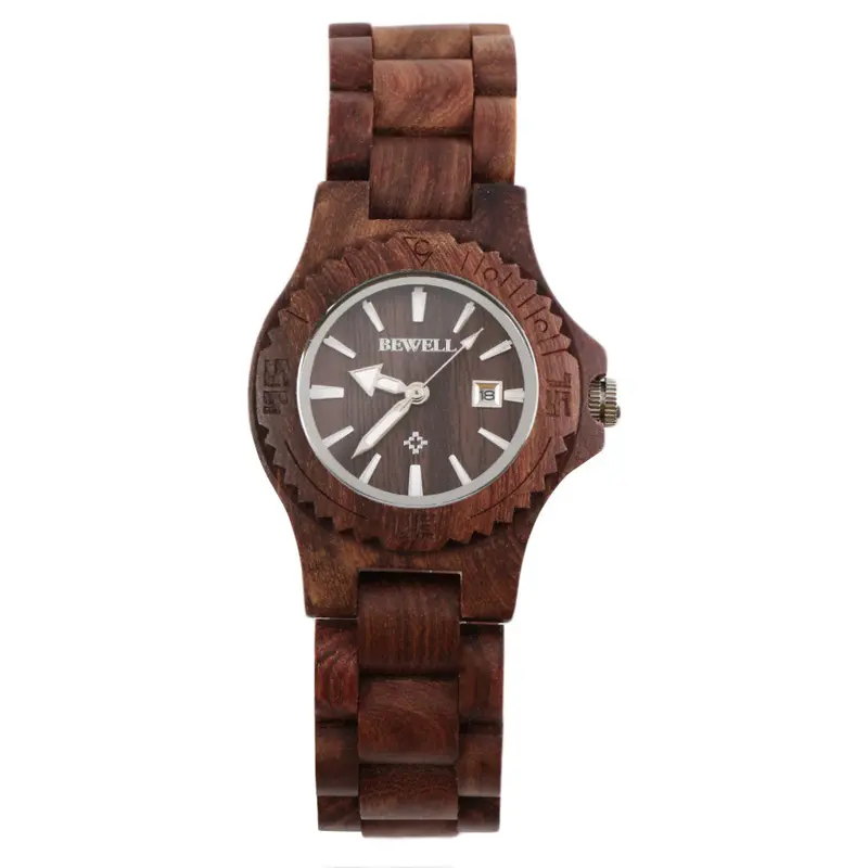 Special Wood Designwooden Watch Quartz Wood Analog Date Display Wristwatch Bewell W020a 3
