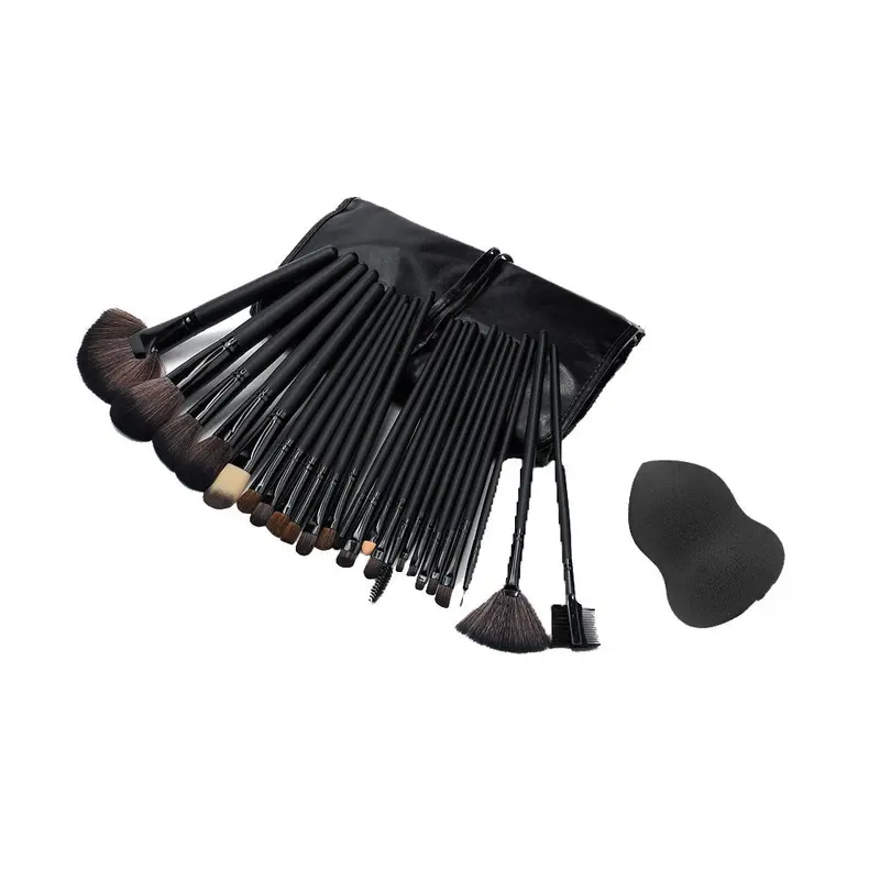 Sponge Puff + 24 Pcs Cosmetic Makeup Brushes 1