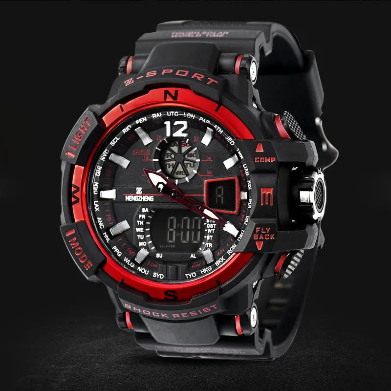 Sport Watch Clock Men's Rubber Band Led Digital Sports Waterproof Diving Quartz Wrist Watch Watches Relogio Masculino Feida 3