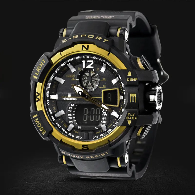 Sport Watch Clock Men's Rubber Band Led Digital Sports Waterproof Diving Quartz Wrist Watch Watches Relogio Masculino Feida 5