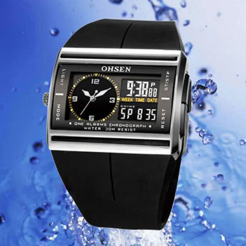 Sport Watches For Health Ohsen Waterproof Digital Lcd Alarm Datemilitary Rubber Watch 1