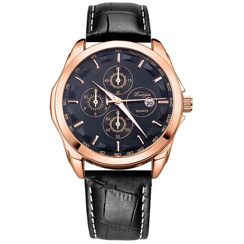 Sport Watches For Men Men Leather Analog Stainless Steel Quartz Wrist Watch Relogio Masculino Feida 1