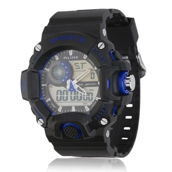 Sports Military Water Resist Rubber Strapdigital Watch With Blueyellowredgreenwhiteorange Color 1