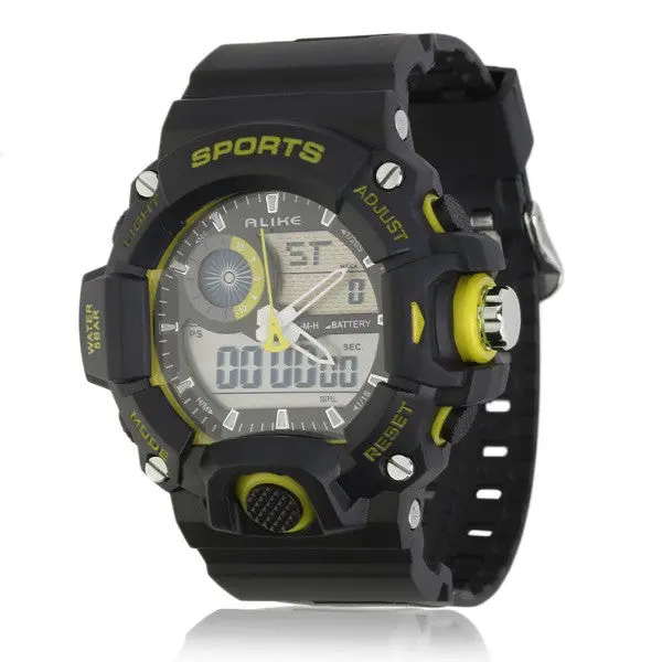 Sports Military Water Resist Rubber Strapdigital Watch With Blueyellowredgreenwhiteorange Color 2