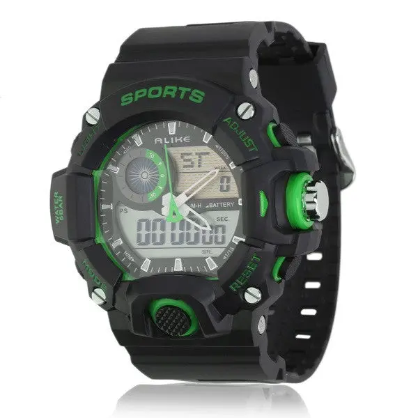 Sports Military Water Resist Rubber Strapdigital Watch With Blueyellowredgreenwhiteorange Color 4