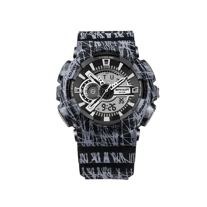 Sportsled Digital Outdoor Shockproof Waterproof Wrist Watch Camo Band Military Army Relogio Masculino Wristwatch 1