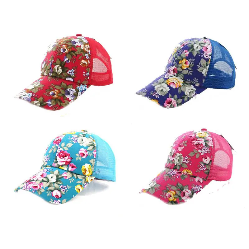 Spotrs Loose Baseball Hat Lady Hat Sun Hat Sun Shade Net Floral Hat Cap 3