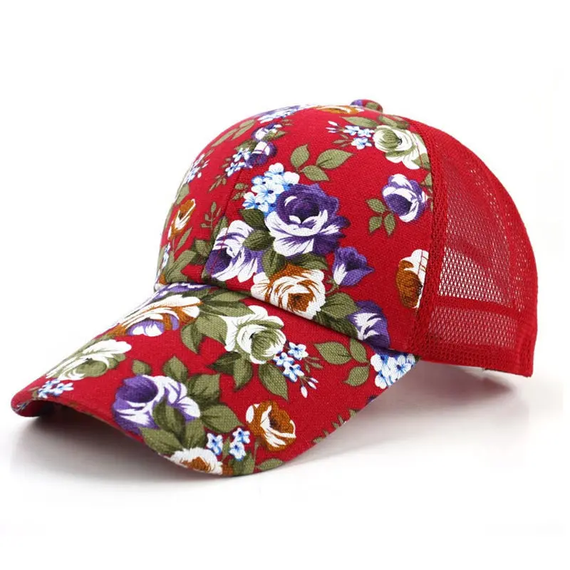 Spotrs Loose Baseball Hat Lady Hat Sun Hat Sun Shade Net Floral Hat Cap 4