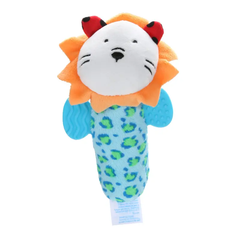 St Baby Kid Toy Ring Bell Bb Baby Plush Rattle Squeaker Early Educational Doll Rod Cute Cartoon Animal Musical Plush Toy 1