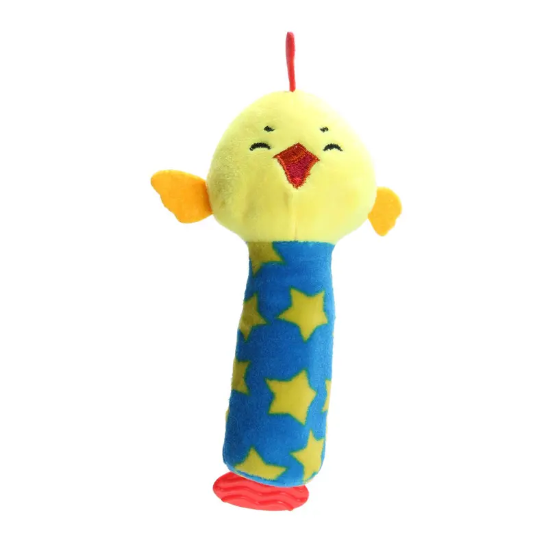 St Baby Kid Toy Ring Bell Bb Baby Plush Rattle Squeaker Early Educational Doll Rod Cute Cartoon Animal Musical Plush Toy 2