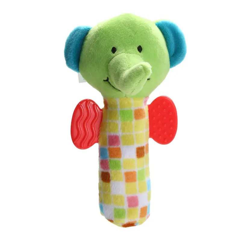 St Baby Kid Toy Ring Bell Bb Baby Plush Rattle Squeaker Early Educational Doll Rod Cute Cartoon Animal Musical Plush Toy 3